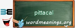 WordMeaning blackboard for pittacal